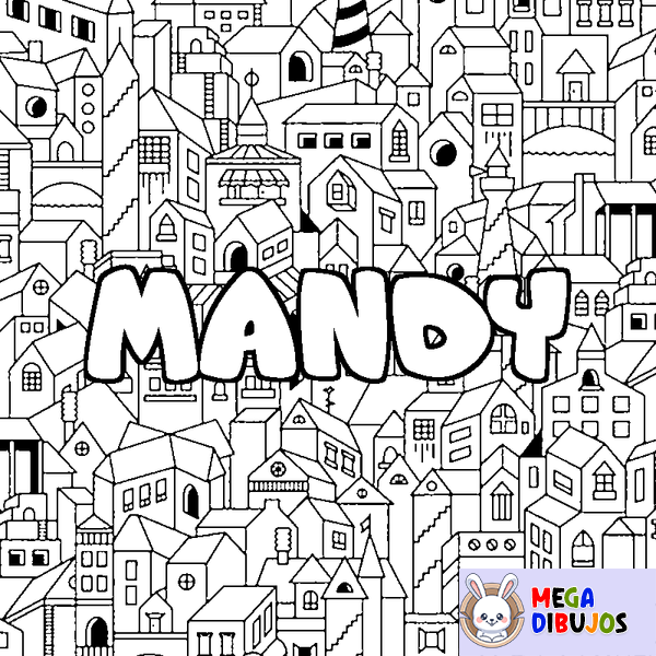Coloraci&oacute;n del nombre MANDY - decorado ciudad