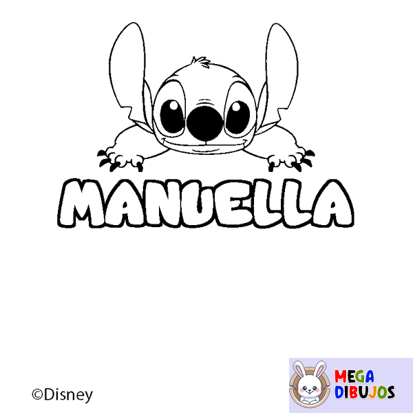 Coloraci&oacute;n del nombre MANUELLA - decorado Stitch