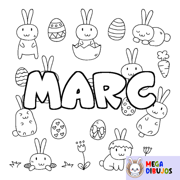 Coloraci&oacute;n del nombre MARC - decorado Pascua