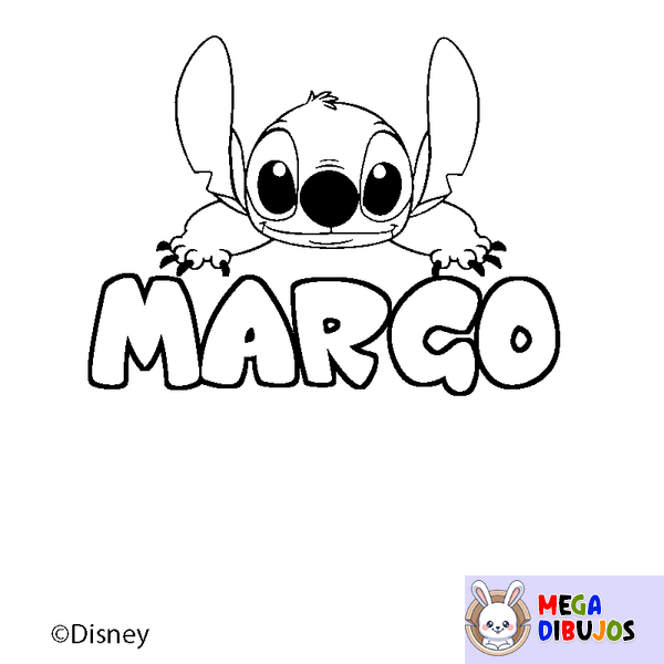 Coloraci&oacute;n del nombre MARGO - decorado Stitch