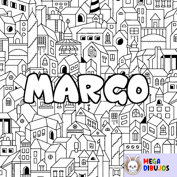 Coloraci&oacute;n del nombre MARGO - decorado ciudad
