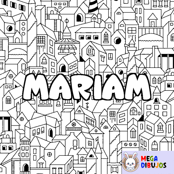 Coloraci&oacute;n del nombre MARIAM - decorado ciudad