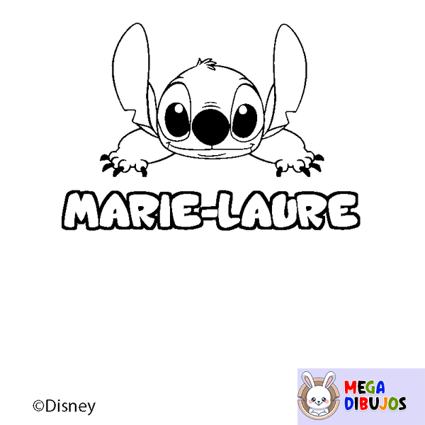 Coloraci&oacute;n del nombre MARIE-LAURE - decorado Stitch