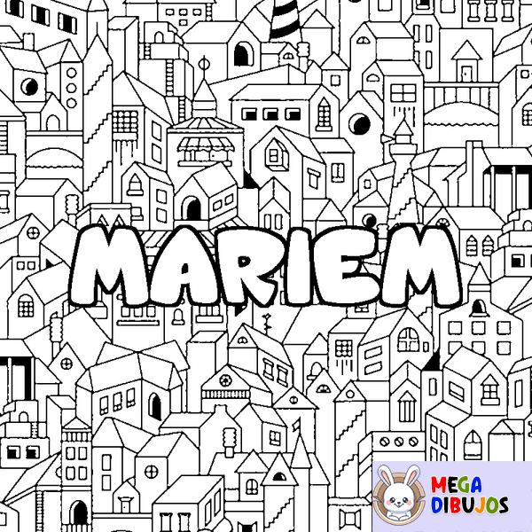 Coloraci&oacute;n del nombre MARIEM - decorado ciudad