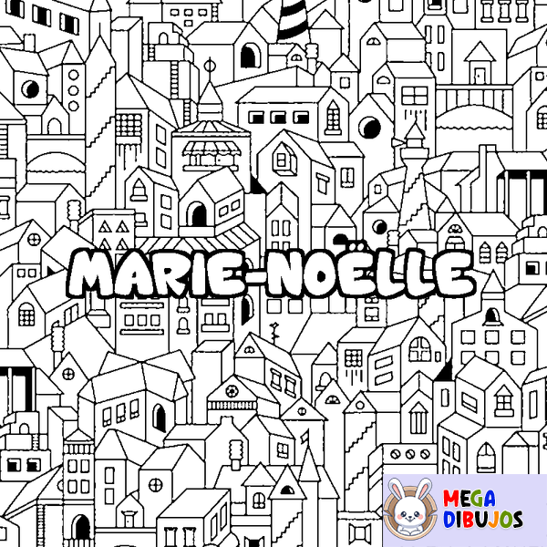 Coloraci&oacute;n del nombre MARIE-NO&Euml;LLE - decorado ciudad
