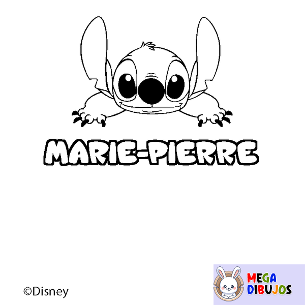 Coloraci&oacute;n del nombre MARIE-PIERRE - decorado Stitch