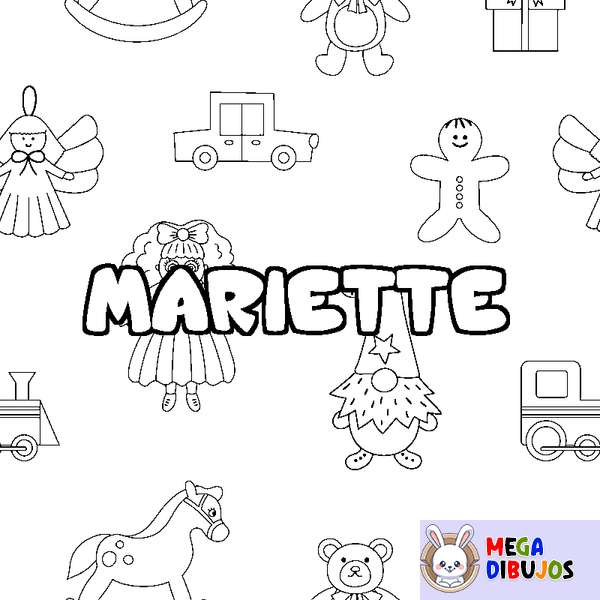 Coloraci&oacute;n del nombre MARIETTE - decorado juguetes