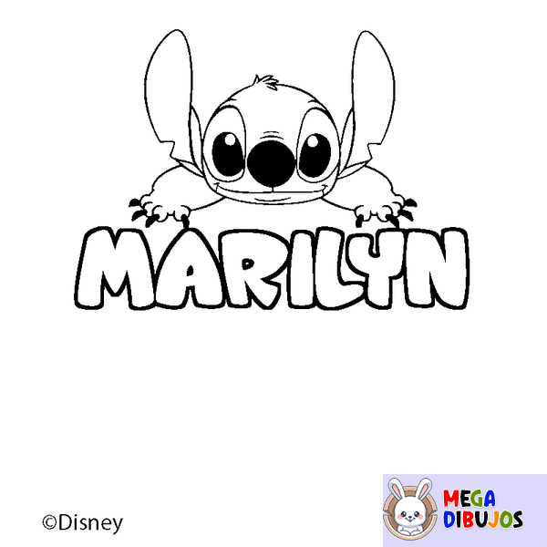 Coloraci&oacute;n del nombre MARILYN - decorado Stitch