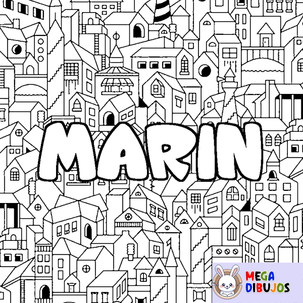 Coloraci&oacute;n del nombre MARIN - decorado ciudad