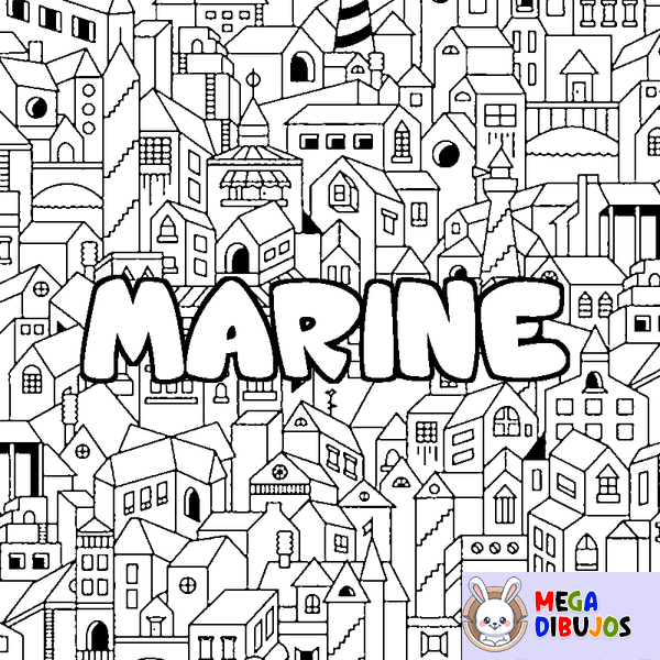 Coloraci&oacute;n del nombre MARINE - decorado ciudad