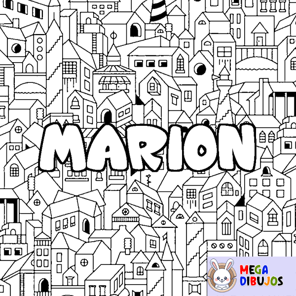 Coloraci&oacute;n del nombre MARION - decorado ciudad