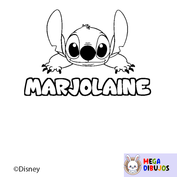 Coloraci&oacute;n del nombre MARJOLAINE - decorado Stitch