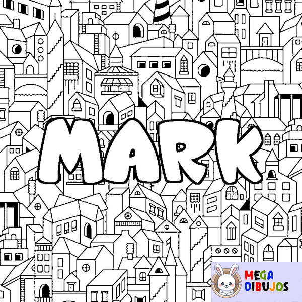 Coloraci&oacute;n del nombre MARK - decorado ciudad