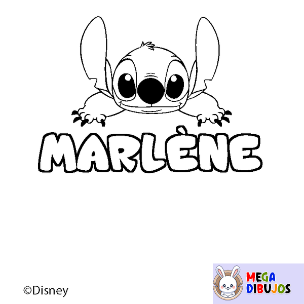 Coloraci&oacute;n del nombre MARL&Egrave;NE - decorado Stitch