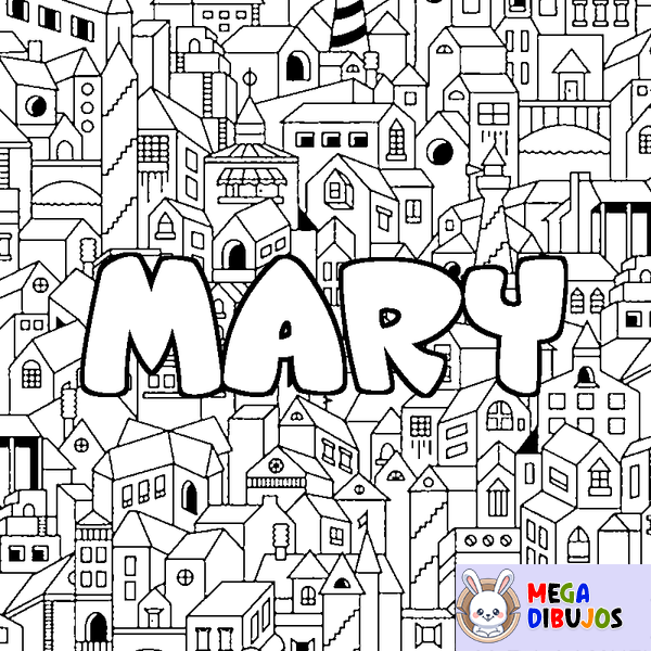 Coloraci&oacute;n del nombre MARY - decorado ciudad