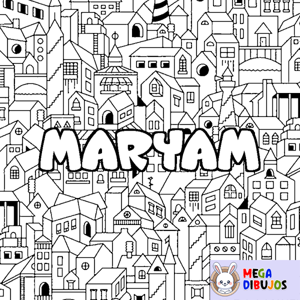 Coloraci&oacute;n del nombre MARYAM - decorado ciudad