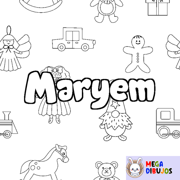 Coloraci&oacute;n del nombre Maryem - decorado juguetes