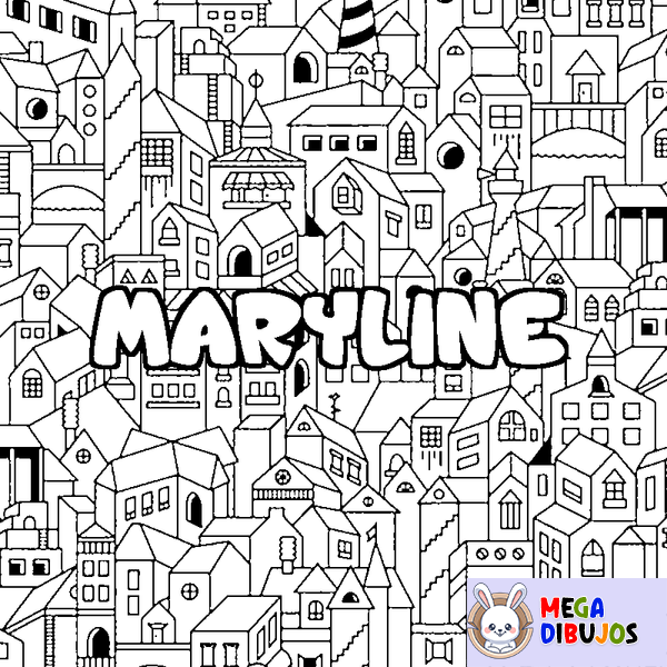 Coloraci&oacute;n del nombre MARYLINE - decorado ciudad