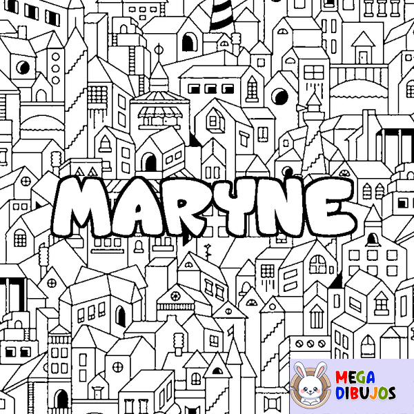 Coloraci&oacute;n del nombre MARYNE - decorado ciudad