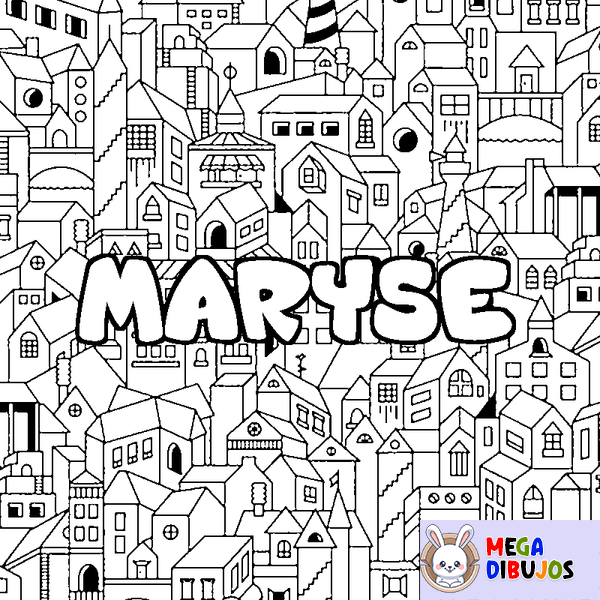 Coloraci&oacute;n del nombre MARYSE - decorado ciudad