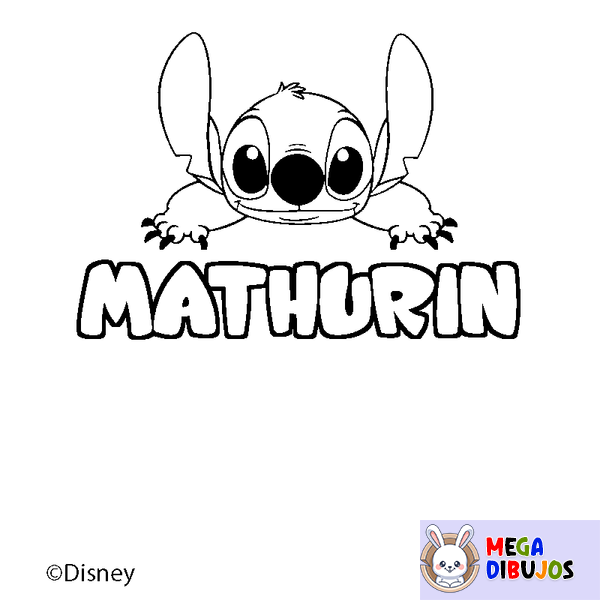 Coloraci&oacute;n del nombre MATHURIN - decorado Stitch