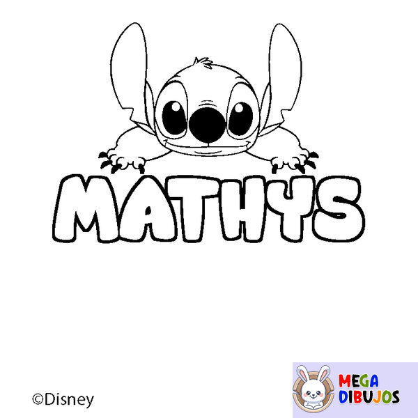 Coloraci&oacute;n del nombre MATHYS - decorado Stitch