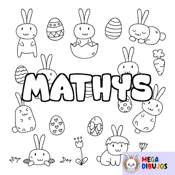 Coloraci&oacute;n del nombre MATHYS - decorado Pascua