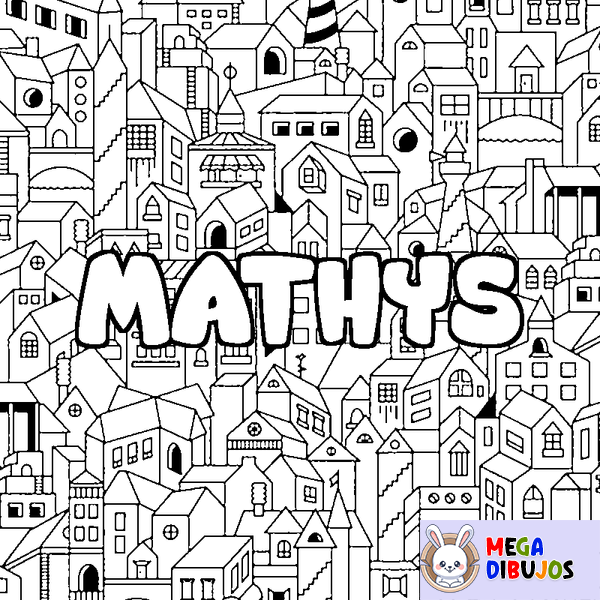 Coloraci&oacute;n del nombre MATHYS - decorado ciudad