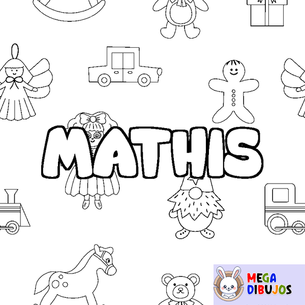 Coloraci&oacute;n del nombre MATHIS - decorado juguetes