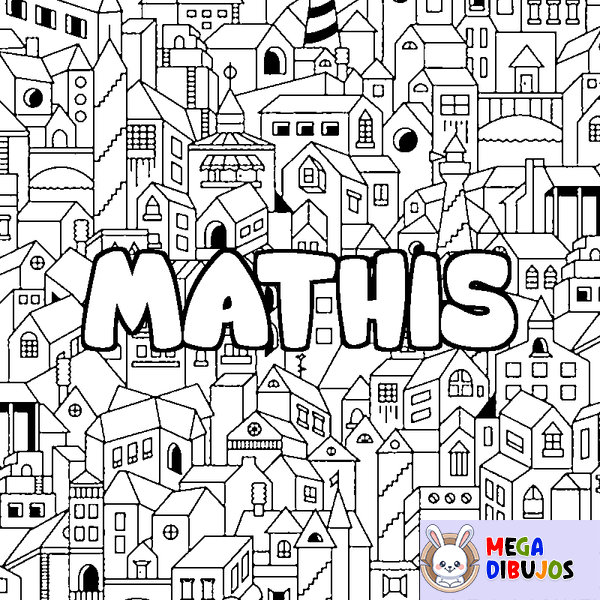 Coloraci&oacute;n del nombre MATHIS - decorado ciudad