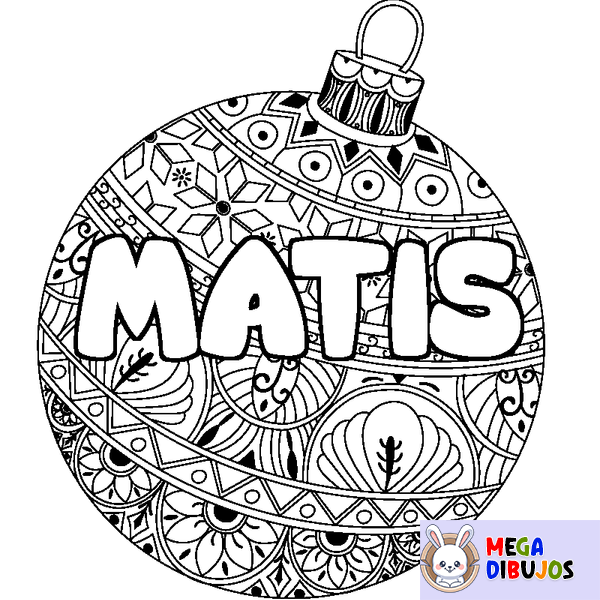 Coloraci&oacute;n del nombre MATIS - decorado bola de Navidad