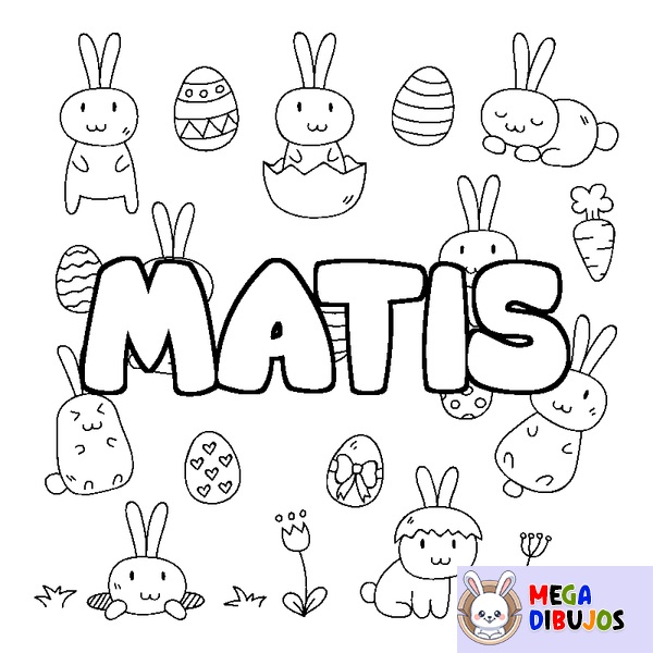 Coloraci&oacute;n del nombre MATIS - decorado Pascua