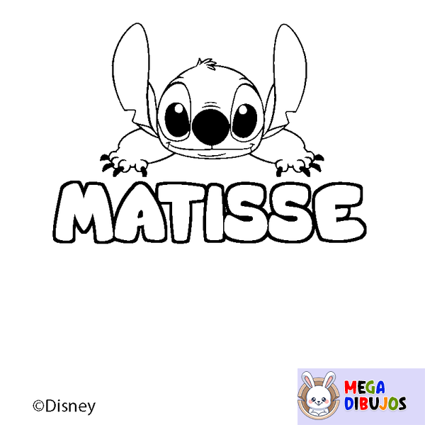 Coloraci&oacute;n del nombre MATISSE - decorado Stitch