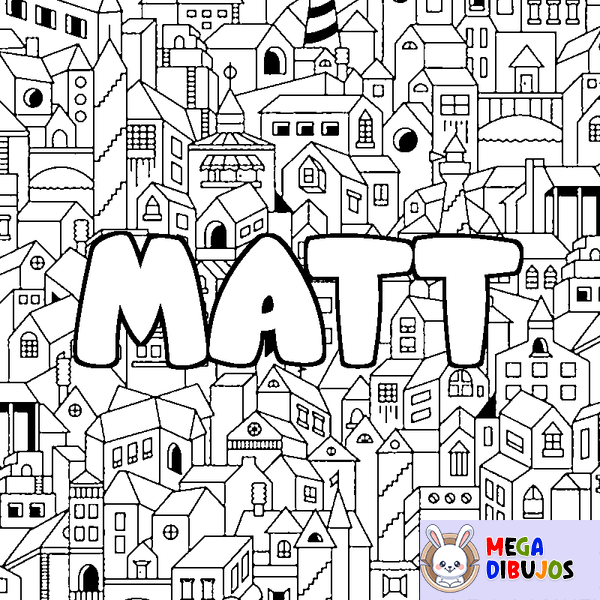Coloraci&oacute;n del nombre MATT - decorado ciudad