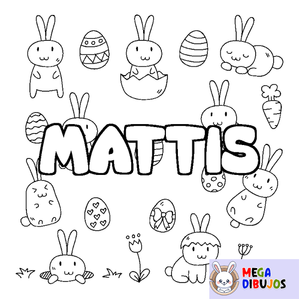 Coloraci&oacute;n del nombre MATTIS - decorado Pascua