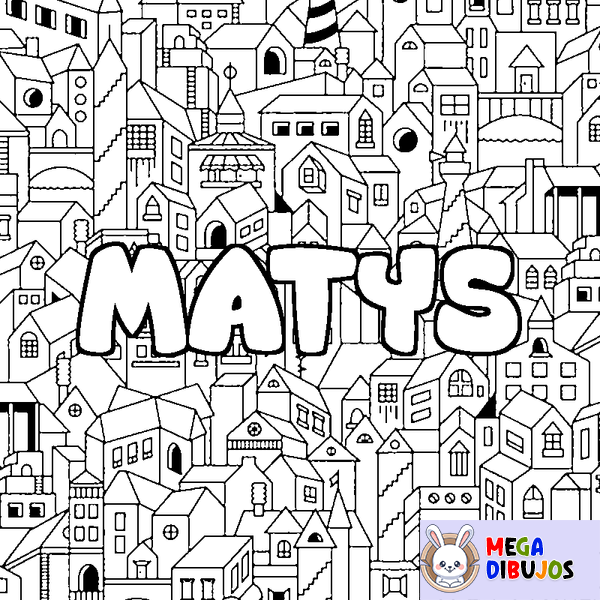 Coloraci&oacute;n del nombre MATYS - decorado ciudad