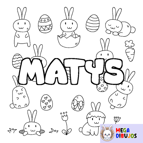 Coloraci&oacute;n del nombre MATYS - decorado Pascua