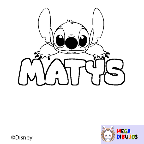 Coloraci&oacute;n del nombre MATYS - decorado Stitch