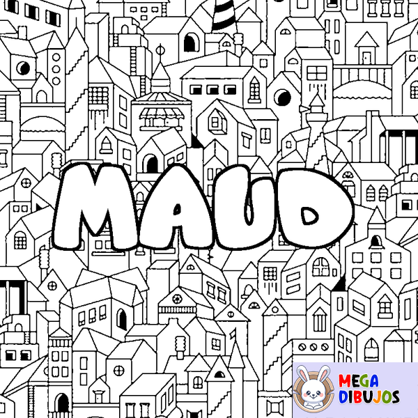 Coloraci&oacute;n del nombre MAUD - decorado ciudad