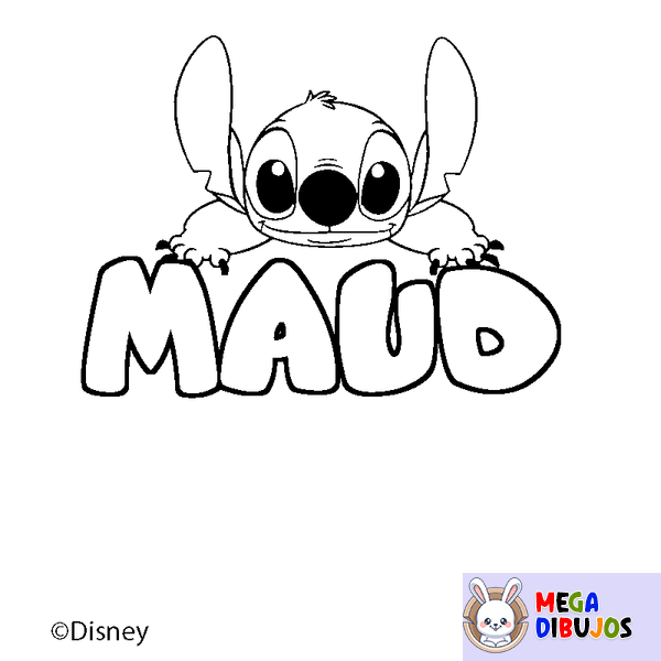 Coloraci&oacute;n del nombre MAUD - decorado Stitch