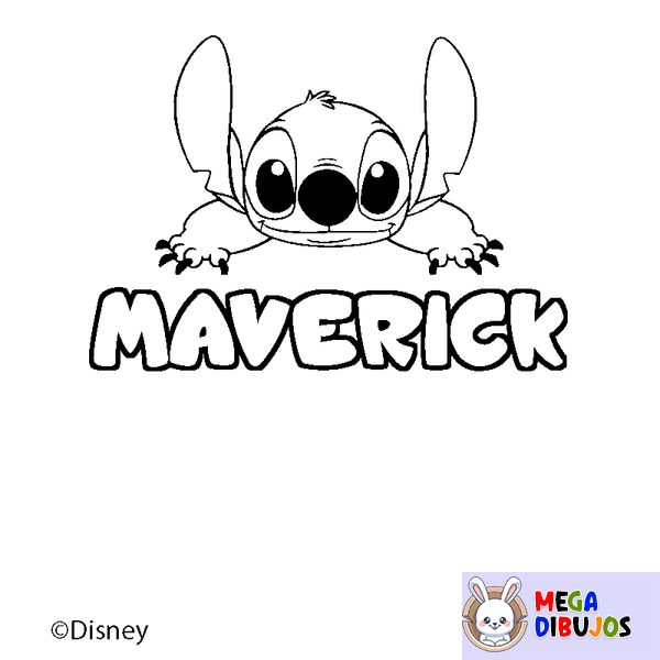 Coloraci&oacute;n del nombre MAVERICK - decorado Stitch