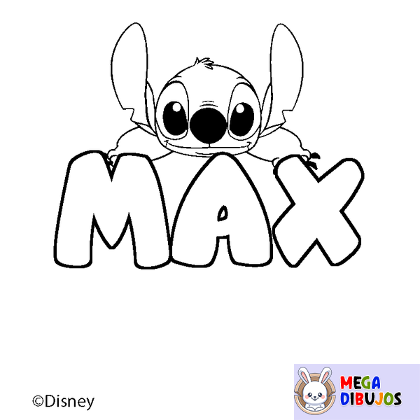 Coloraci&oacute;n del nombre MAX - decorado Stitch