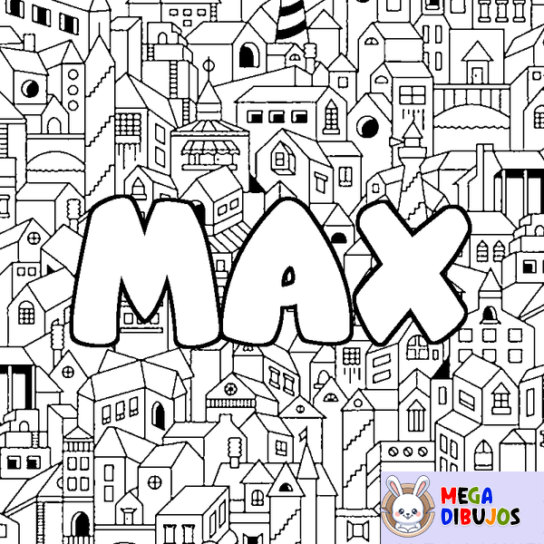 Coloraci&oacute;n del nombre MAX - decorado ciudad