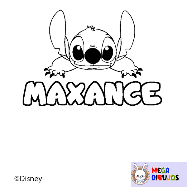 Coloraci&oacute;n del nombre MAXANCE - decorado Stitch