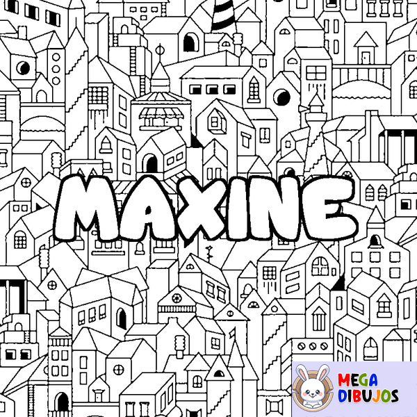 Coloraci&oacute;n del nombre MAXINE - decorado ciudad