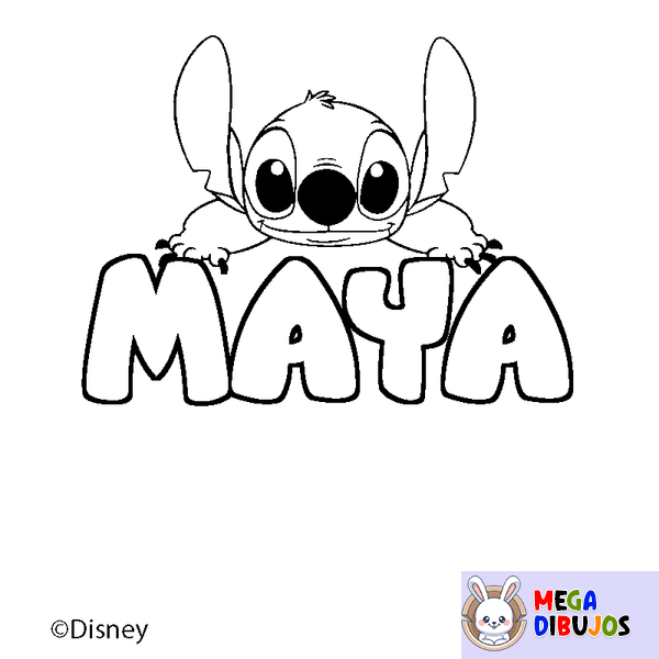 Coloraci&oacute;n del nombre MAYA - decorado Stitch