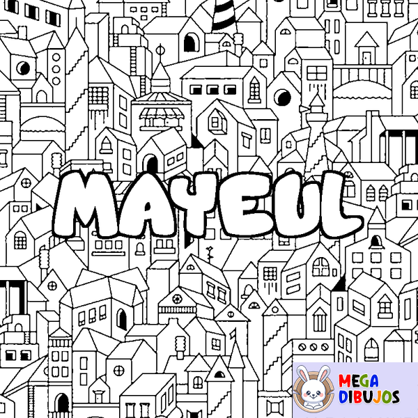 Coloraci&oacute;n del nombre MAYEUL - decorado ciudad