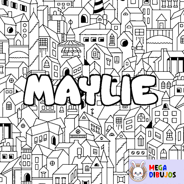 Coloraci&oacute;n del nombre MAYLIE - decorado ciudad