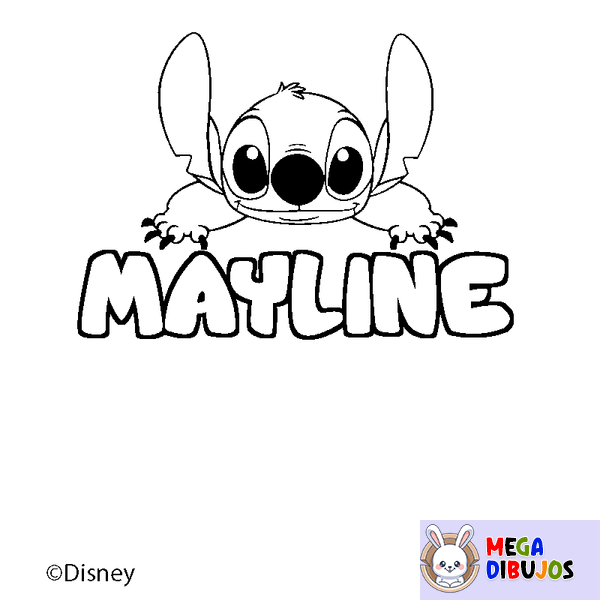 Coloraci&oacute;n del nombre MAYLINE - decorado Stitch
