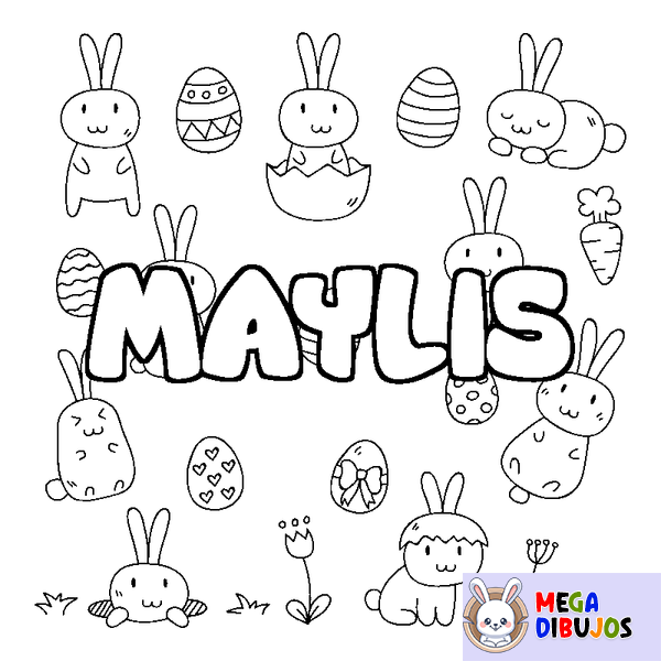 Coloraci&oacute;n del nombre MAYLIS - decorado Pascua